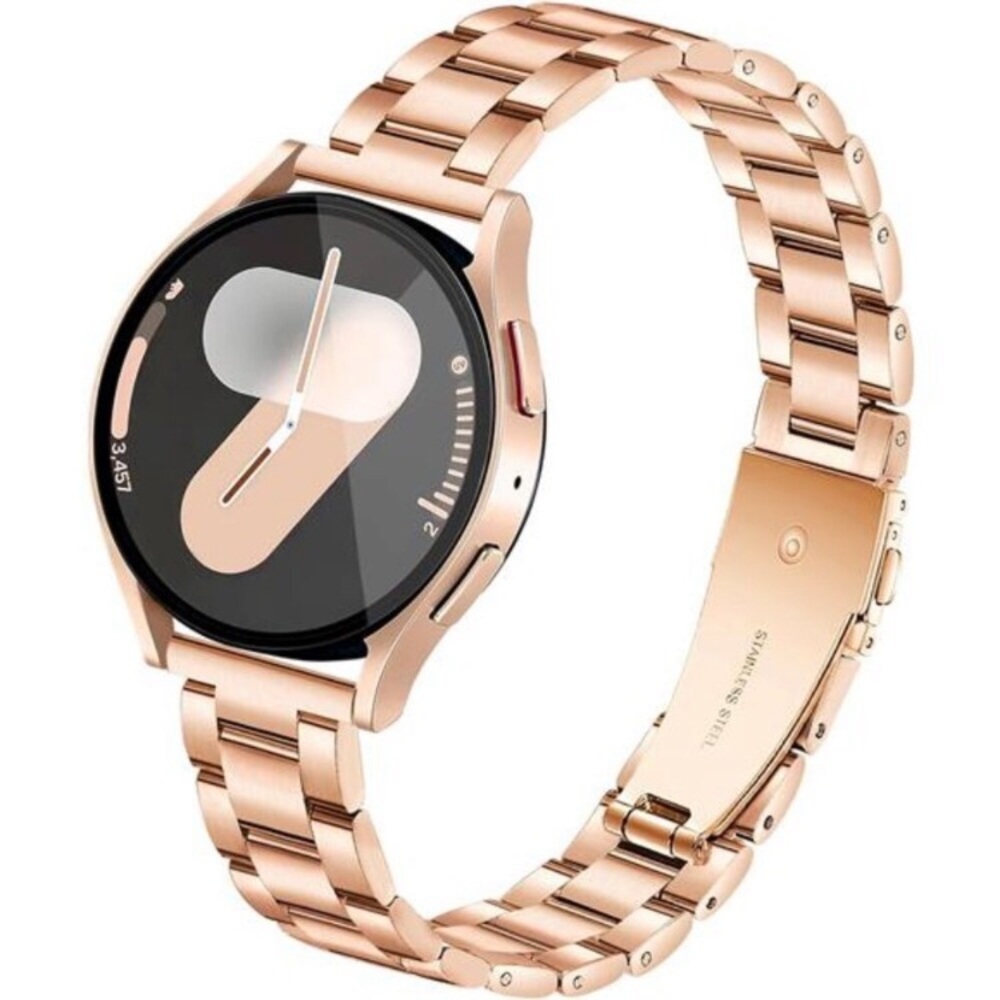 20mm Band for Samsung Galaxy Watch 7 6 5 4 Band 40mm 44mm, Metal Strap Gold